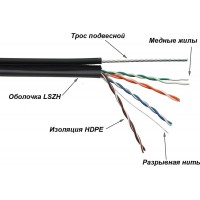Кабель информационный Lanmaster TWT-5EUTP-UNV-TR кат.5E U/UTP 4 пары 24AWG LSZH универсальный 305м черный Кабель информационный Lanmaster TWT-5EUTP-UNV-TR кат.5E U/UTP 4 пары 24AWG LSZH универсальный 305м черный