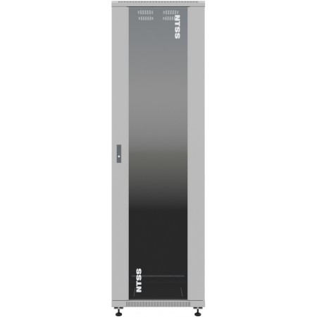 Шкаф серверный NTSS Премиум (NTSS-R42U6080GS) напольный 42U 600x800мм пер.дв.стекл металл 900кг серый 710мм 87.7кг 1987мм IP20 сталь