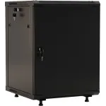 Шкаф коммутационный Hyperline (TWB-FC-1266-SR-RAL9004) настенный 12U 600x600мм пер.дв.металл 2 бок.пан. задн.дв.спл.стал.лист 60кг черный 650мм IP20 сталь