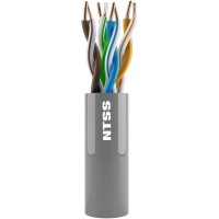 Кабель информационный NTSS NTSS-IN-UTP4-5Е-PVC-GY кат.5E U/UTP 4 пары 24AWG PVC внутренний 305м серый Кабель информационный NTSS NTSS-IN-UTP4-5Е-PVC-GY кат.5E U/UTP 4 пары 24AWG PVC внутренний 305м серый