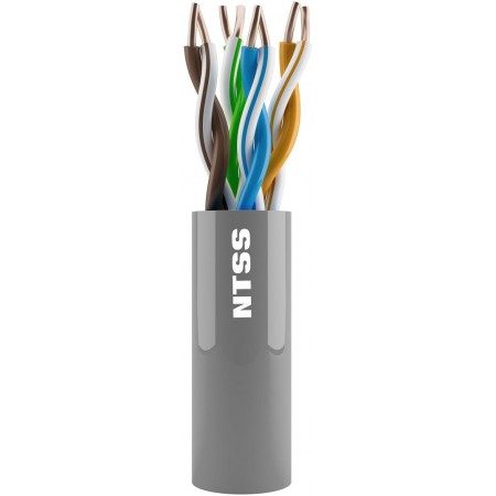 Кабель информационный NTSS NTSS-IN-UTP4-5Е-PVC-GY кат.5E U/UTP 4 пары 24AWG PVC внутренний 305м серый