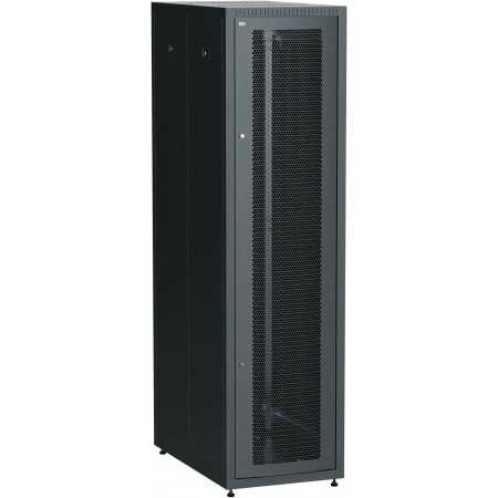 Шкаф серверный ITK (LE05-42U61-PM) напольный 42U 600x1000мм пер.дв.перфор. металл 2 бок.пан. 700кг черный 900мм 120град. 2000мм IP00 сталь