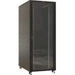 Шкаф серверный Hyperline (TTBR-4281-AS-RAL9004) напольный 42U 800x1000мм пер.дв.стекл задн.дв.спл.стал.лист 4 бок.пан. 1000кг черный 910мм 140.8кг 2055мм IP20 сталь