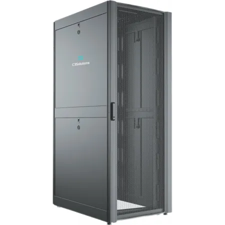 Шкаф серверный C3 Solutions (C3.RF2401) напольный 24U 600x1050мм пер.дв.перфор. 2 бок.пан. направл.под закл.гайки 1500кг черный 1182мм металл