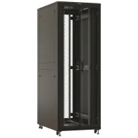 Шкаф коммутационный Hyperline (TTBR-4781-DD-RAL9004) напольный 47U 800x1000мм пер.дв.перфор. задн.дв.перфор. 2 бок.пан. 1000кг черный 910мм 153.3кг 2277мм IP20 сталь
