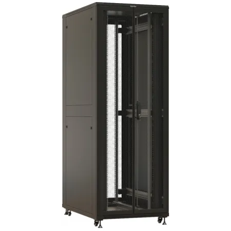 Шкаф коммутационный Hyperline (TTBR-4781-DD-RAL9004) напольный 47U 800x1000мм пер.дв.перфор. задн.дв.перфор. 2 бок.пан. 1000кг черный 910мм 153.3кг 2277мм IP20 сталь