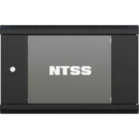 Шкаф коммутационный NTSS NTSS-W9U6045GS-BL настенный 9U 570x450мм пер.дв.стекл 60кг черный 350мм 20.1кг 220град. 370мм IP20 сталь