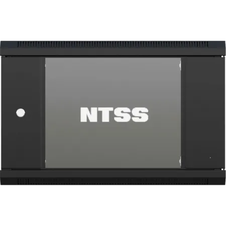 Шкаф коммутационный NTSS NTSS-W12U6045GS (NTSS-W12U6045GS-BL) настенный 12U 570x450мм пер.дв.стекл 60кг черный 350мм 22.2кг 220град. 635мм IP20 сталь