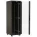 Шкаф серверный Hyperline (TTBR-4261-AS-RAL9004) напольный 42U 600x1000мм пер.дв.стекл задн.дв.спл.стал.лист 2 бок.пан. 800кг черный 910мм 2055мм IP20 сталь
