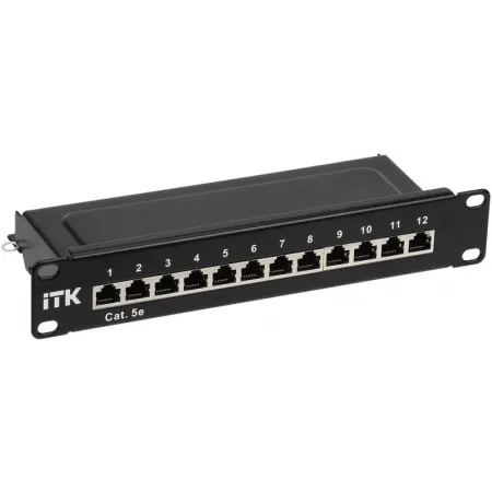 Патч-панель ITK PP12-1UC5ES-D05-10 10" 1U 12xRJ45 кат.5E STP