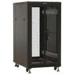 Шкаф серверный Hyperline TTBR-2261-DD-RAL9004 напольный 22U 600x1000мм пер.дв.перфор. задн.дв.перфор. 2 бок.пан. 1000кг черный 910мм 79.5кг 1166мм IP20 сталь