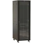 Шкаф серверный Hyperline TTBR-3268-AS-RAL9004 напольный 32U 600x800мм пер.дв.перфор. задн.дв.спл.стал.лист 2 бок.пан. 1000кг черный 710мм 94.5кг 1610мм IP20 сталь