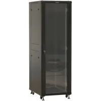 Шкаф серверный Hyperline TTBR-3268-AS-RAL9004 напольный 32U 600x800мм пер.дв.перфор. задн.дв.спл.стал.лист 2 бок.пан. 1000кг черный 710мм 94.5кг 1610мм IP20 сталь