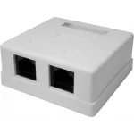 Коробка Suprlan 10-0310 накладная двойная 2xRJ45 горизонтальный монтаж пластик серый