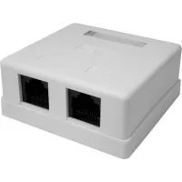 Коробка Suprlan 10-0310 накладная двойная 2xRJ45 горизонтальный монтаж пластик серый