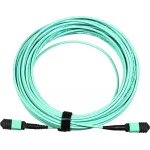 Каб.сборка Lanmaster LAN-12M-12M/OM3B-15 12x50/125 OM3 MPO-MPO полярность B 15м LSZH аквамарин