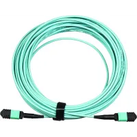 Каб.сборка Lanmaster LAN-12M-12M/OM3B-15 12x50/125 OM3 MPO-MPO полярность B 15м LSZH аквамарин
