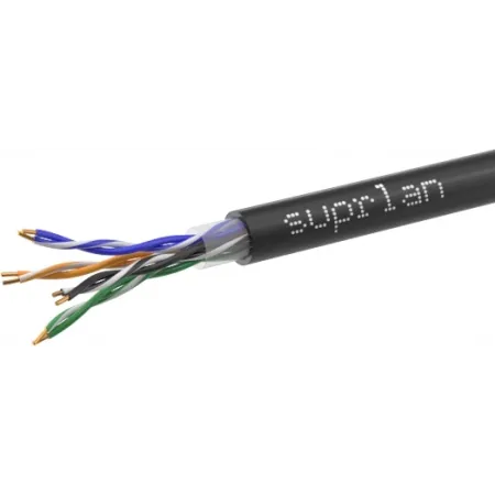 Кабель информационный Suprlan 01-0325-1 кат.5E U/UTP 4 пары 24AWG PE внешний 305м черный