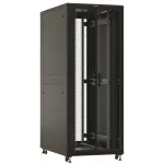 Шкаф серверный Hyperline TTBR-4282-DD-RAL9004 напольный 42U 800x1200мм пер.дв.перфор.2ств. 4 бок.пан. задн.дв.перфор.2-хст. 1000кг черный 1110мм 2055мм IP20 сталь