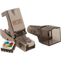 Коннектор Suprlan (10-0240-1) STP кат.6A RJ45 с защитным колпачком серый (упак.:1шт)