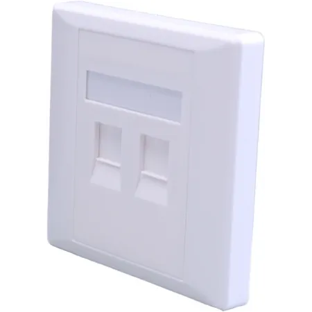 Панель Suprlan 10-0334-1 лицевая со шторкой 80x80 2xKeystone ABS пластик белый