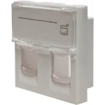 Панель Suprlan 10-0302-1 лицевая со шторкой 45x45 2xKeystone ABS пластик белый