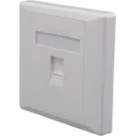 Панель Suprlan 10-0333-1 лицевая со шторкой 80x80 1xKeystone ABS пластик белый