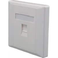 Панель Suprlan 10-0333-1 лицевая со шторкой 80x80 1xKeystone ABS пластик белый
