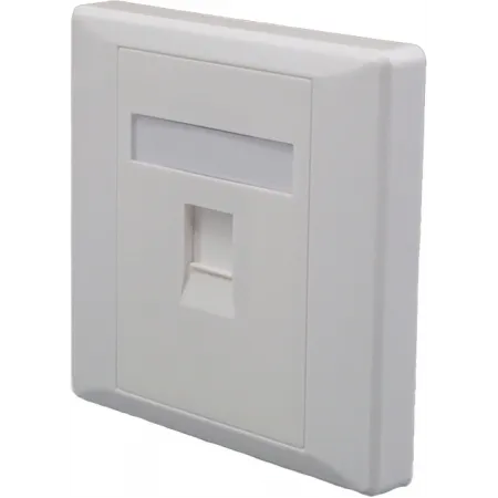 Панель Suprlan 10-0333-1 лицевая со шторкой 80x80 1xKeystone ABS пластик белый