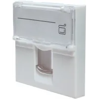 Панель Suprlan 10-0301-1 лицевая со шторкой 45x45 1xKeystone ABS пластик белый