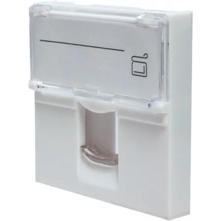 Панель Suprlan 10-0301-1 лицевая со шторкой 45x45 1xKeystone ABS пластик белый