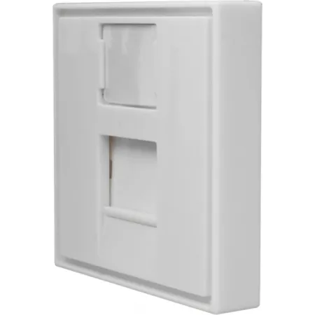 Панель Suprlan 10-0304-1 лицевая со шторкой 45x45 1xKeystone ABS пластик белый