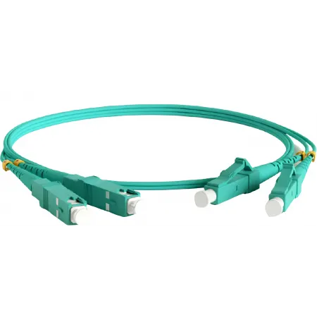 Патч-корд Hyperline FC-D2-503-LC/PR-SC/PR-H-1M-LSZH-AQ FC-D2-503-LC/PR-SC/PR-H-1M 2x50/125 OM3 LC дуплекс-SC дуплекс 1м LSZH аквамарин