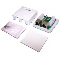 Розетка Lanmaster TWT-SM1-45/S-WH настен.RJ45 1 кат.5E STP бел.