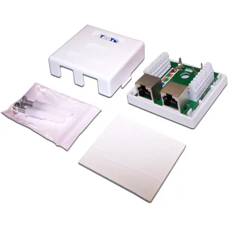 Розетка Lanmaster TWT-SM1-45/S-WH настен.RJ45 1 кат.5E STP бел.