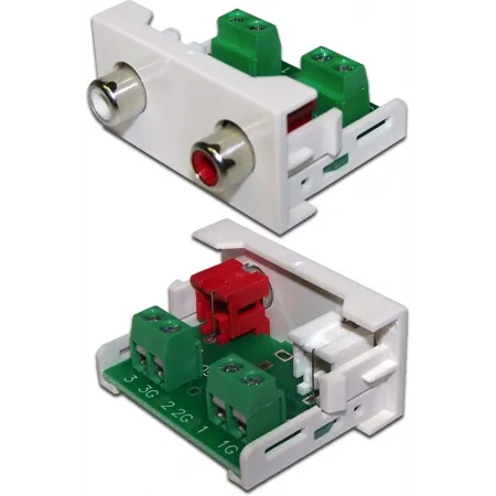 Модуль Lanmaster LAN-WA-LP-2RCA-WH Mosaic бел.