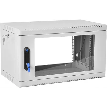 Шкаф коммутационный ЦМО (ШРН-6.350) настенный 6U 600x350мм пер.дв.стекл 200кг серый 300мм 180град.
