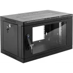 Шкаф коммутационный ЦМО (ШРН-9.500-9005) настенный 9U 600x529мм пер.дв.стекл 200кг черный 470мм 14кг 180град. 346мм IP20 металл