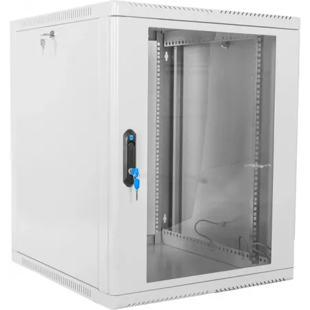 Шкаф коммутационный ЦМО (ШРН-12.350) настенный 12U 600x359мм пер.дв.стекл 200кг серый 300мм 14кг 180град. 612мм металл