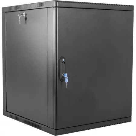 Шкаф коммутационный ЦМО (ШРН-12.500.1-9005) настенный 12U 600x529мм пер.дв.стал.лист 200кг черный 470мм 18кг 180град. 612мм металл