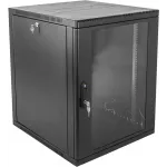 Шкаф коммутационный ЦМО (ШРН-12.650-9005) настенный 12U 600x658мм пер.дв.стекл 200кг черный 600мм 25.11кг 180град. 612мм металл
