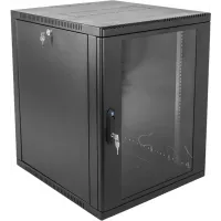 Шкаф коммутационный ЦМО (ШРН-15.500-9005) настенный 15U 600x529мм пер.дв.стекл 200кг черный 470мм 18кг 180град. 612мм IP20 металл