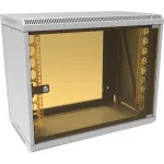 Шкаф коммутационный Suprlan (05-1090) настенный 9U 600x350мм пер.дв.стекл направл.под закл.гайки RAL 7035 285мм 15кг 500мм