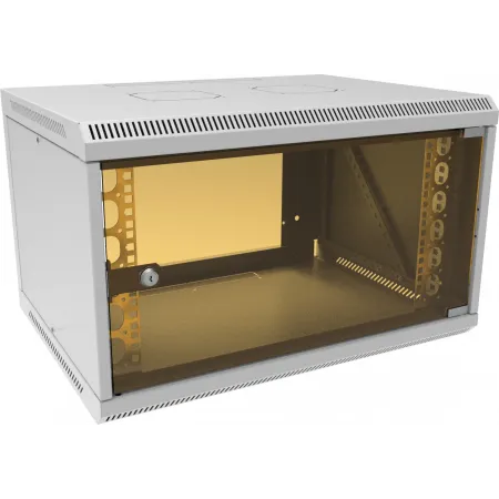 Шкаф коммутационный Suprlan (05-1063) настенный 6U 600x450мм пер.дв.стекл направл.под закл.гайки 70кг RAL 7035 385мм 15.7кг 360мм