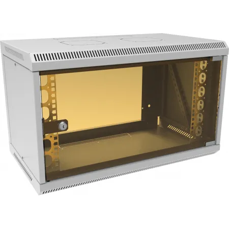Шкаф коммутационный Suprlan (05-1060) настенный 6U 600x350мм пер.дв.стекл направл.под закл.гайки 70кг RAL 7035 285мм 13.3кг 360мм