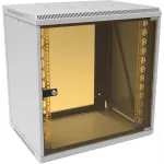 Шкаф коммутационный Suprlan (05-1203) настенный 12U 600x450мм пер.дв.стекл направл.под закл.гайки 70кг RAL 7035 385мм 21.94кг 620мм