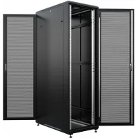 Шкаф серверный NTSS Премиум (NTSS-R42U8080PD/PD-BL) напольный 42U 800x800мм пер.дв.перфор. задн.дв.перфор. 900кг черный 144кг 1987мм IP20