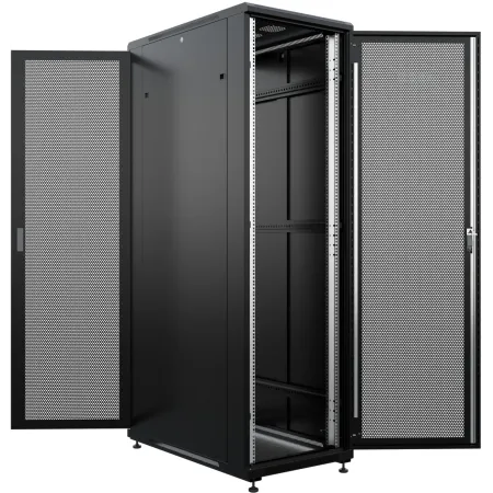 Шкаф серверный NTSS Премиум (NTSS-R42U8080PD/PD-BL) напольный 42U 800x800мм пер.дв.перфор. задн.дв.перфор. 900кг черный 144кг 1987мм IP20