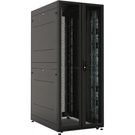 Шкаф серверный ЦМО (ШТК-СП-42.8.12-88АА-9005) напольный 42U 800x1200мм пер.дв.перфор.2ств. 2 бок.пан. задн.дв.перфор.2-хст. направл.под винты 1350кг черный 883мм 174кг 120град. 1950мм IP20 сталь