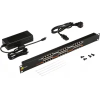 Патч-панель Lanmaster LAN-PP12-POE/A1 19" 1U 12xRJ45 кат.5E UTP